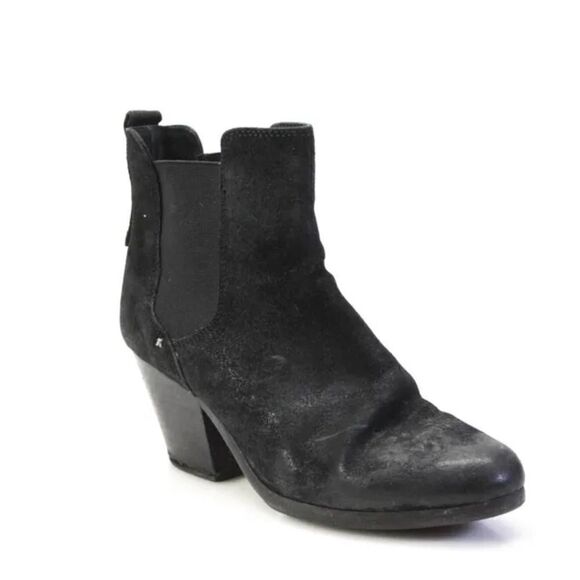 RAG‎ & BONE Devon Waxed Chelsea Ankle Pull On Boots Suede Size 8.5 - Picture 7 of 7